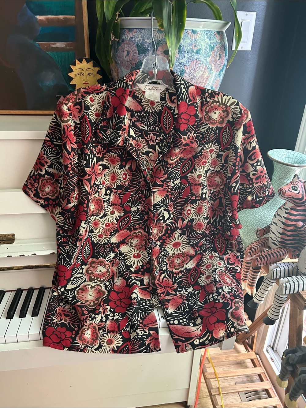 Vintage Tradition Made in Canada Floral Button Shirt Blouse Size 14